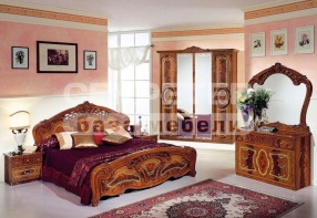 Спальня "Роза" с 4-дверным шкафом, цвет Орех (ДиаМебель)