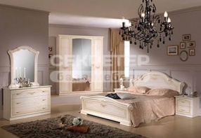 Спальня "Ирина" с 4-дверным шкафом, цвет Беж (ДиаМебель)
