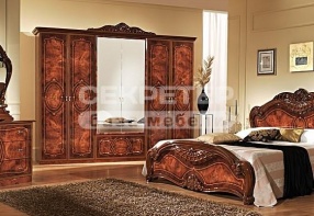Спальня "Джулиана" с 6-дверным шкафом, цвет Орех (ДиаМебель)